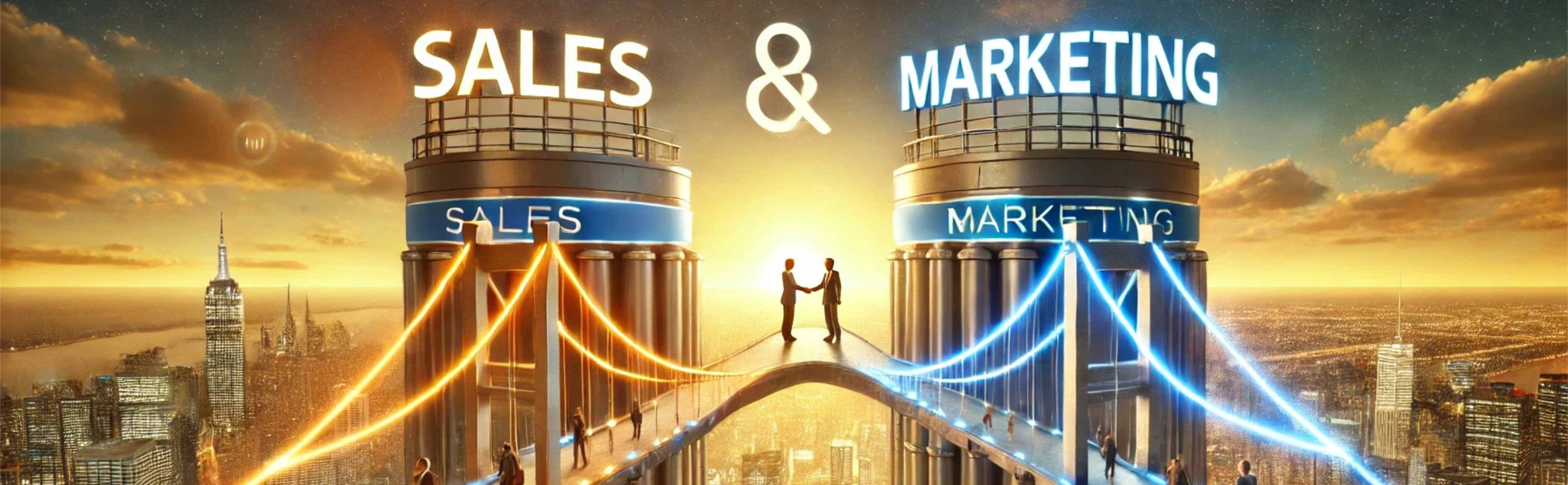 A conceptual image of the bridge between the sales and marketing silos.